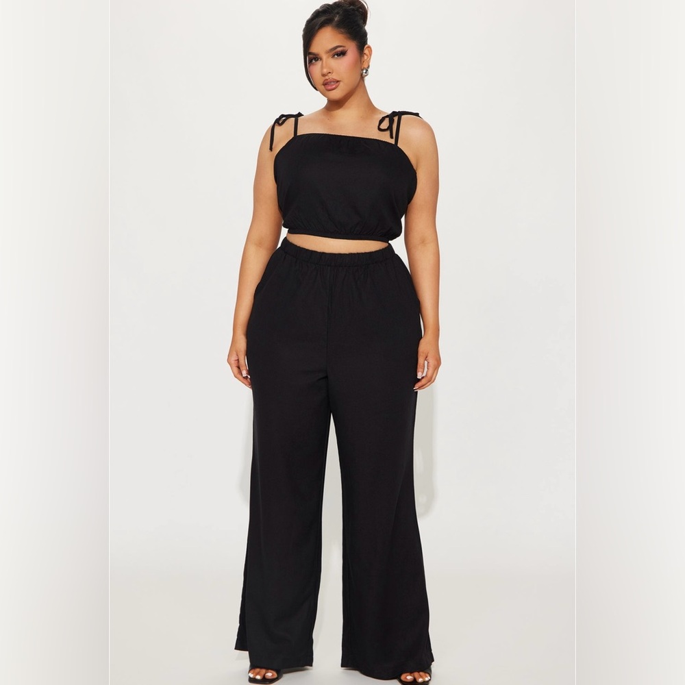 NWT Fashion Nova “Always Living” Linen Pant Set